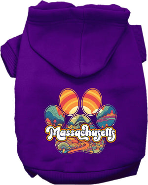 Pet Dog & Cat Screen Printed Hoodie for Small to Medium Pets (Sizes XS-XL), "Massachusetts Groovy Summit"-4