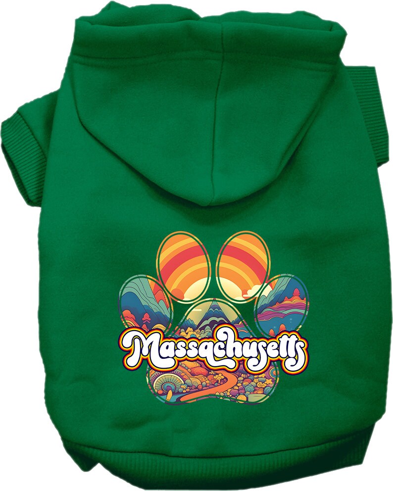 Pet Dog & Cat Screen Printed Hoodie for Small to Medium Pets (Sizes XS-XL), "Massachusetts Groovy Summit"-12