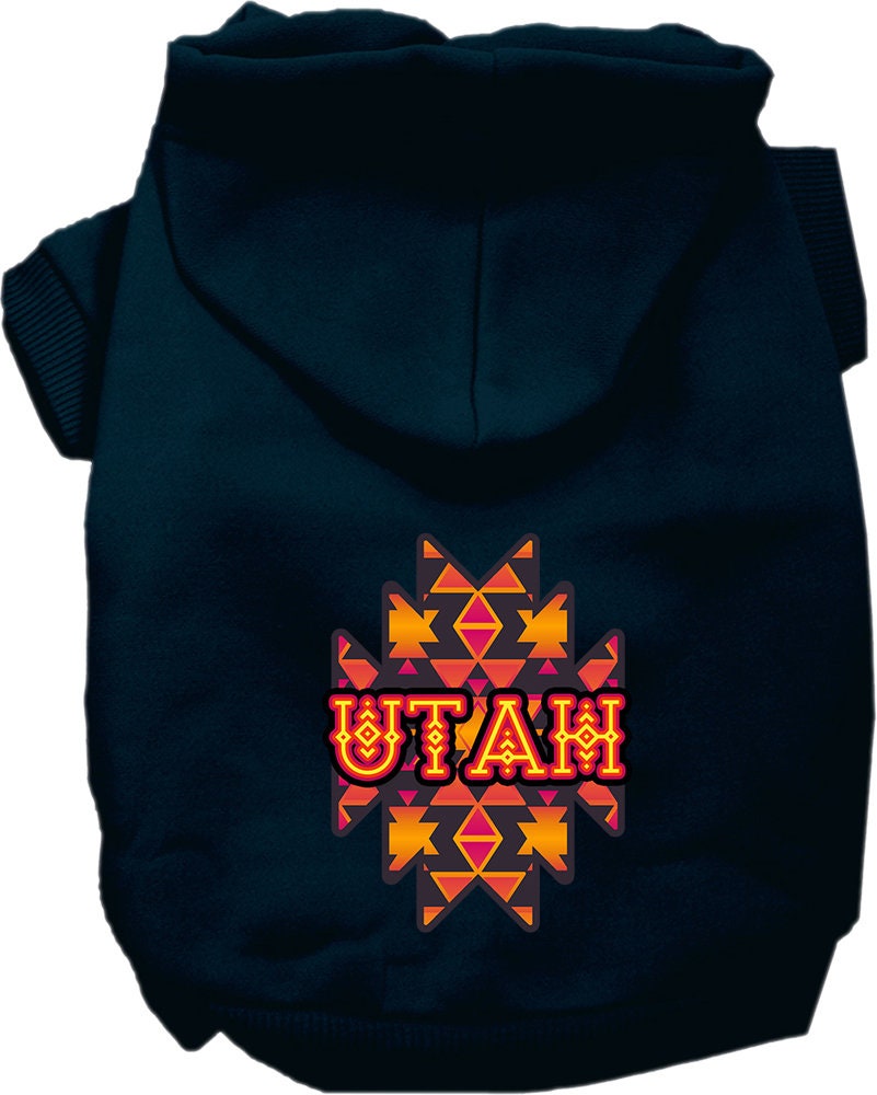 Pet Dog & Cat Screen Printed Hoodie for Medium to Large Pets (Sizes 2XL-6XL), "Utah Navajo Tribal"-3