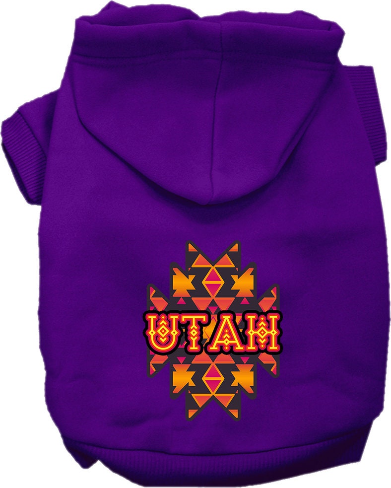 Pet Dog & Cat Screen Printed Hoodie for Medium to Large Pets (Sizes 2XL-6XL), "Utah Navajo Tribal"-4