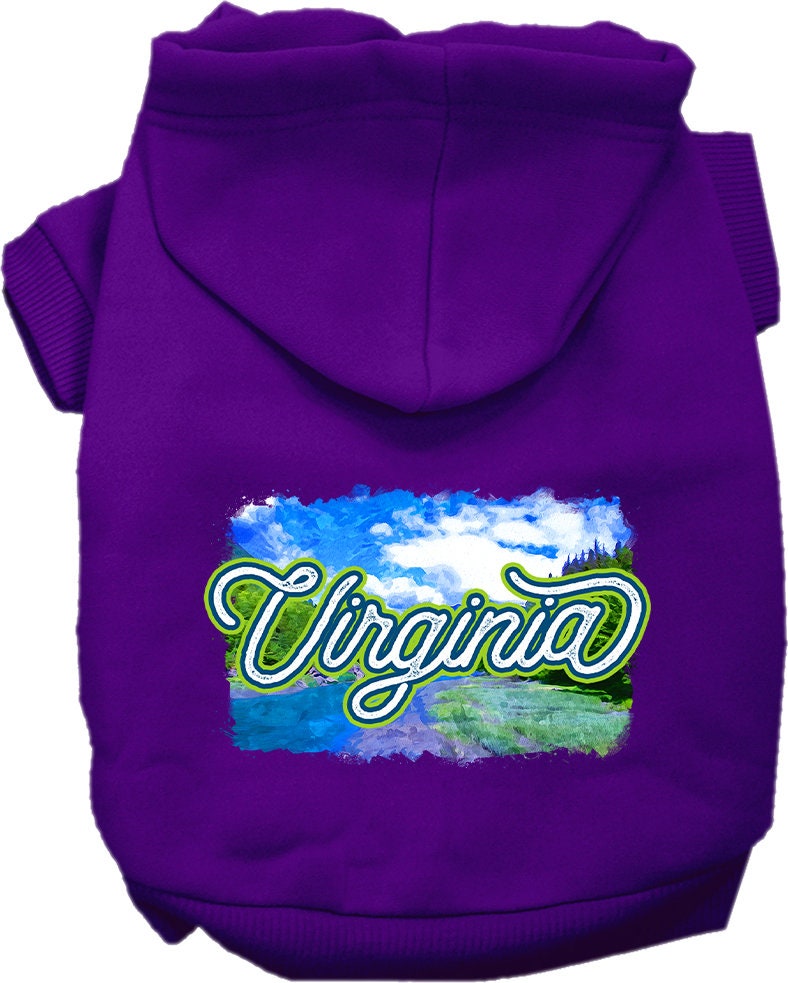 Pet Dog & Cat Screen Printed Hoodie for Medium to Large Pets (Sizes 2XL-6XL), "Virginia Summer"-2