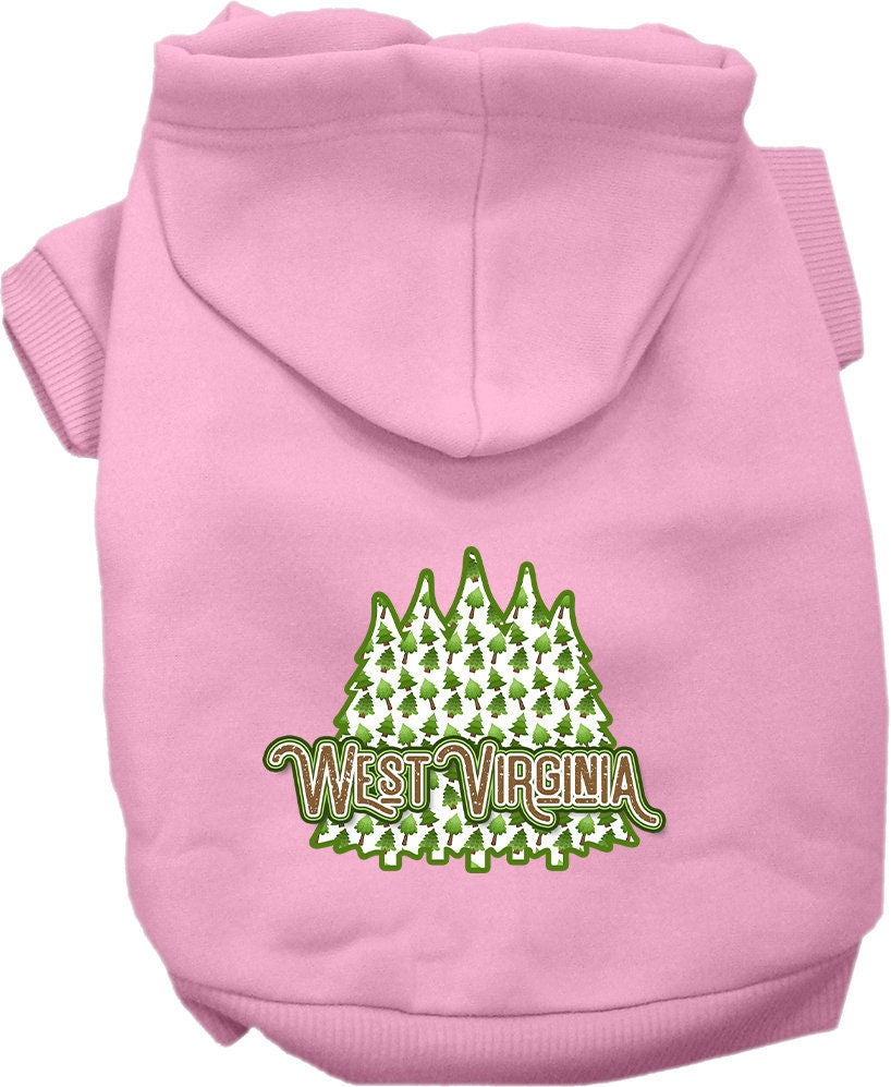 Pet Dog & Cat Screen Printed Hoodie for Medium to Large Pets (Sizes 2XL-6XL), "West Virginia Woodland Trees"-3