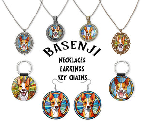 Basenji Jewelry - Stained Glass Style Necklaces, Earrings and more!-0