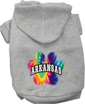 Pet Dog & Cat Screen Printed Hoodie for Medium to Large Pets (Sizes 2XL-6XL), "Arkansas Bright Tie Dye"-9