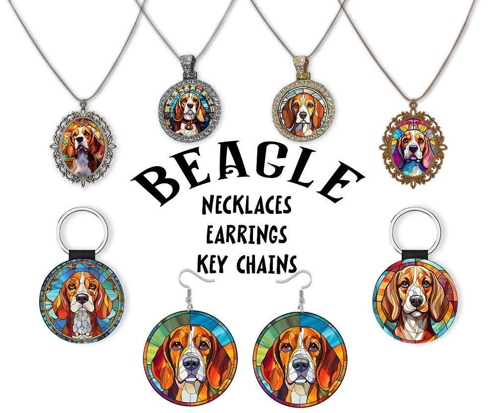 Beagle Jewelry - Stained Glass Style Necklaces, Earrings and more!-0