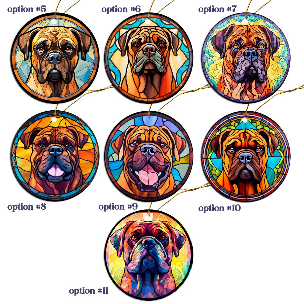 Bullmastiff Jewelry - Stained Glass Style Necklaces, Earrings and more!-2