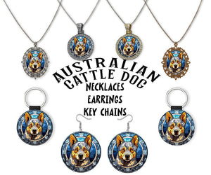 Australian Cattle Dog Breed Jewelry - Stained Glass Style Necklaces, Earrings and more!-0