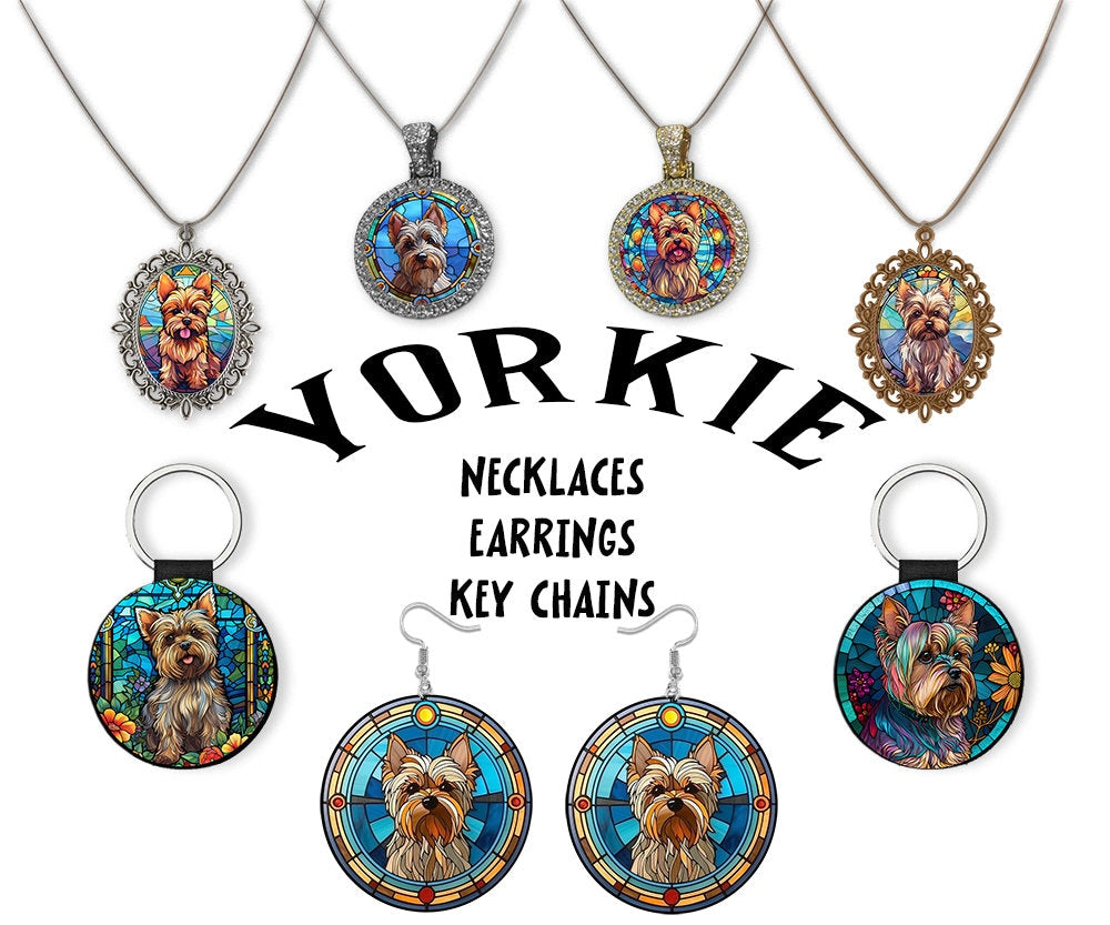 Yorkie Jewelry - Stained Glass Style Necklaces, Earrings and more!-0