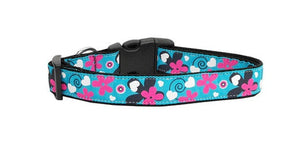 Pet Dog & Cat Nylon Collar or Leash, "Aqua Love"-2