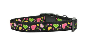 Pet Dog & Cat Nylon Collar or Leash, "Neon Love"-2