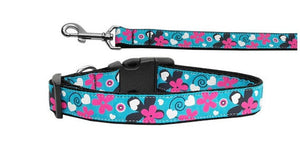 Pet Dog & Cat Nylon Collar or Leash, "Aqua Love"-0