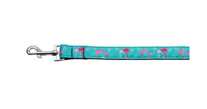 Pet Dog & Cat Nylon Collar or Leash, "Pink Flamingos"-3