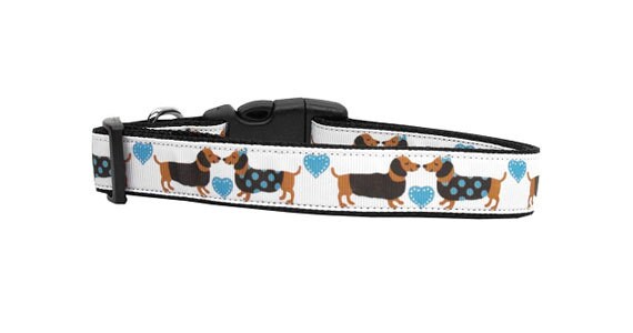 Pet Dog & Cat Nylon Collar or Leash, "Doxie Love"-2