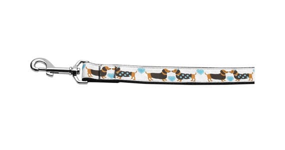 Pet Dog & Cat Nylon Collar or Leash, "Doxie Love"-3