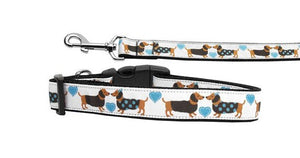 Pet Dog & Cat Nylon Collar or Leash, "Doxie Love"-0