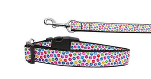 Pet Dog & Cat Nylon Collar or Leash, "Confetti Paws"-0