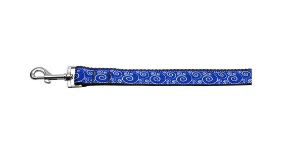 Pet Dog & Cat Nylon Collar or Leash, "Blue and White Swirly"-3