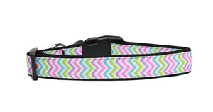 Pet Dog & Cat Nylon Collar or Leash, "Summer Chevron"-2