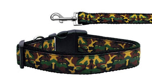 Pet Dog & Cat Nylon Collar or Leash, "Green Camo"-0