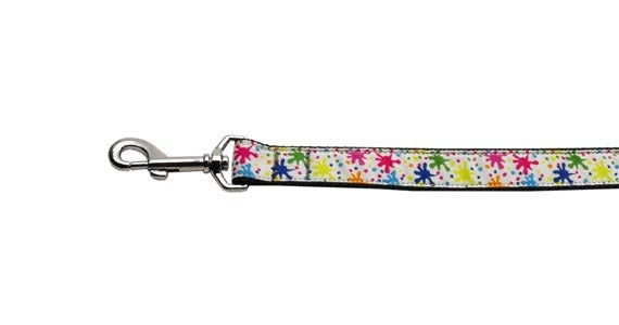 Pet Dog & Cat Nylon Collar or Leash, "Splatter Paint"-3