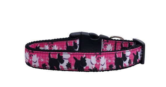 Pet Dog & Cat Nylon Collar or Leash, "Plaid Pups"-2