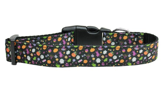 Halloween Pet Dog & Cat Nylon Collar or Leash, "Halloween Confetti"-3