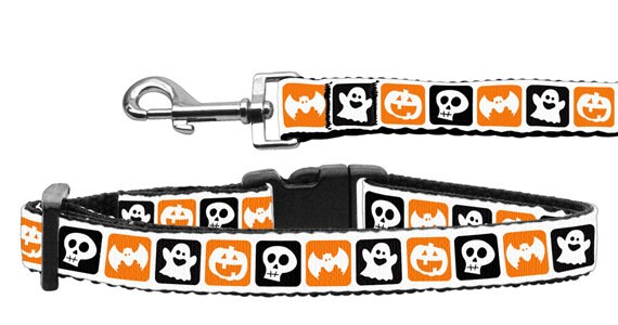 Halloween Pet Dog & Cat Nylon Collar or Leash, "Classic Halloween"-0