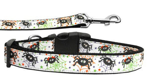 Halloween Pet Dog & Cat Nylon Collar or Leash "Itsy Bitsy Spiders"-0