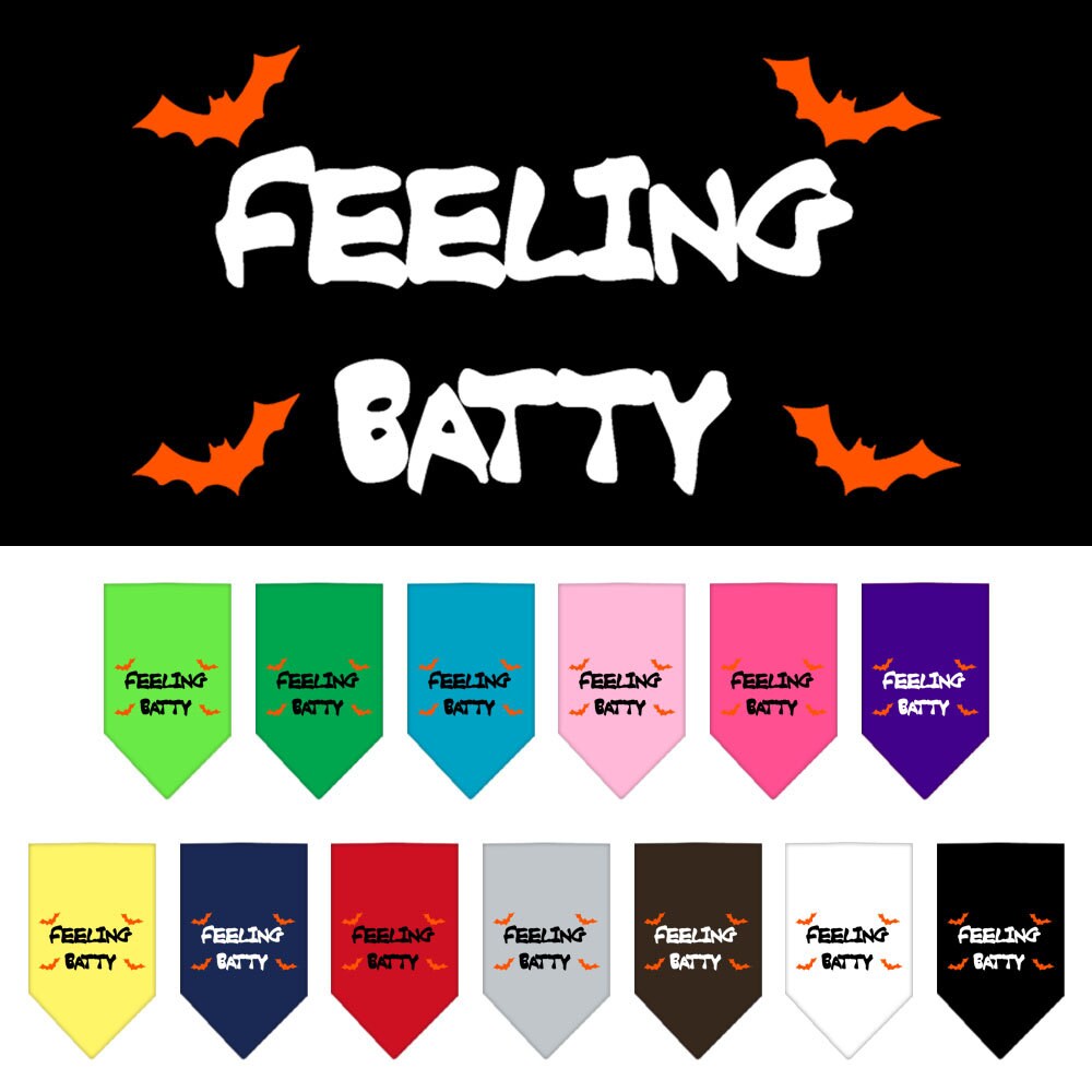 Halloween Pet and Dog Bandana Screen Printed, "Feeling Batty"-0