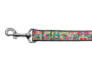 Pet Dog & Cat Nylon Collar or Leash,  "Turquoise Paisley"-2