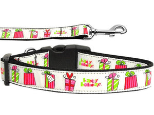 Christmas Pet Dog & Cat Nylon Collar or Leash, "All Wrapped Up"-0