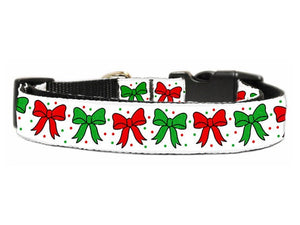 Christmas Nylon Pet Collars and Leashes, "Christmas Bows"-2