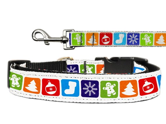 Christmas Nylon Pet Collars and Leashes, "Classic Christmas"-0