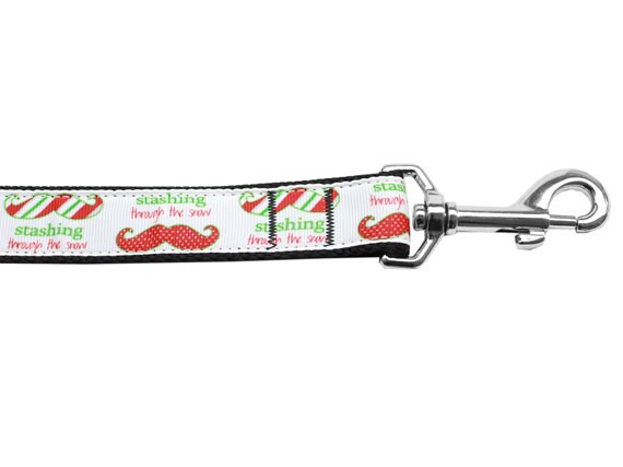 Christmas Pet Dog & Cat Nylon Collar or Leash, "Stashing Through The Snow"-3