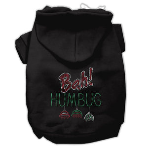 Christmas Pet Dog & Cat Hoodie Rhinestone, "Bah Humbug"-2