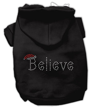 Christmas Pet Dog & Cat Hoodie Rhinestone, "Believe"-2