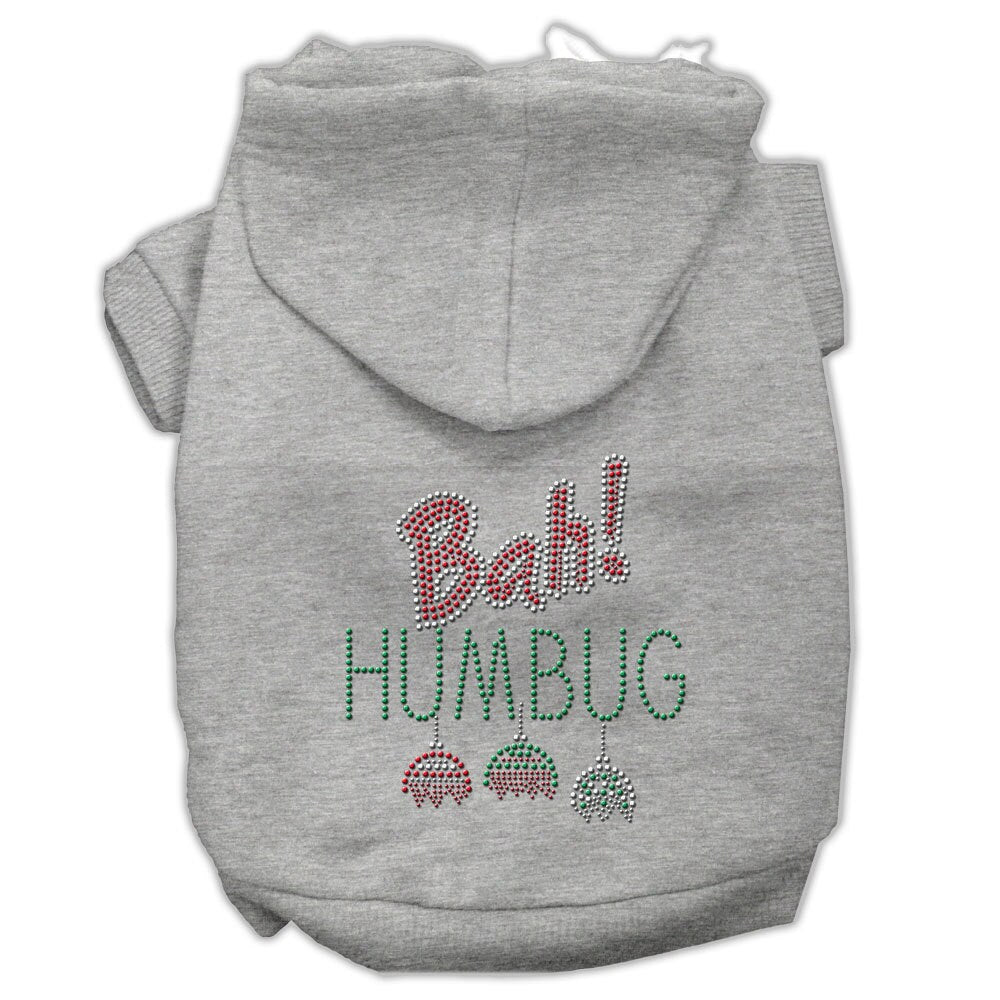 Christmas Pet Dog & Cat Hoodie Rhinestone, "Bah Humbug"-4