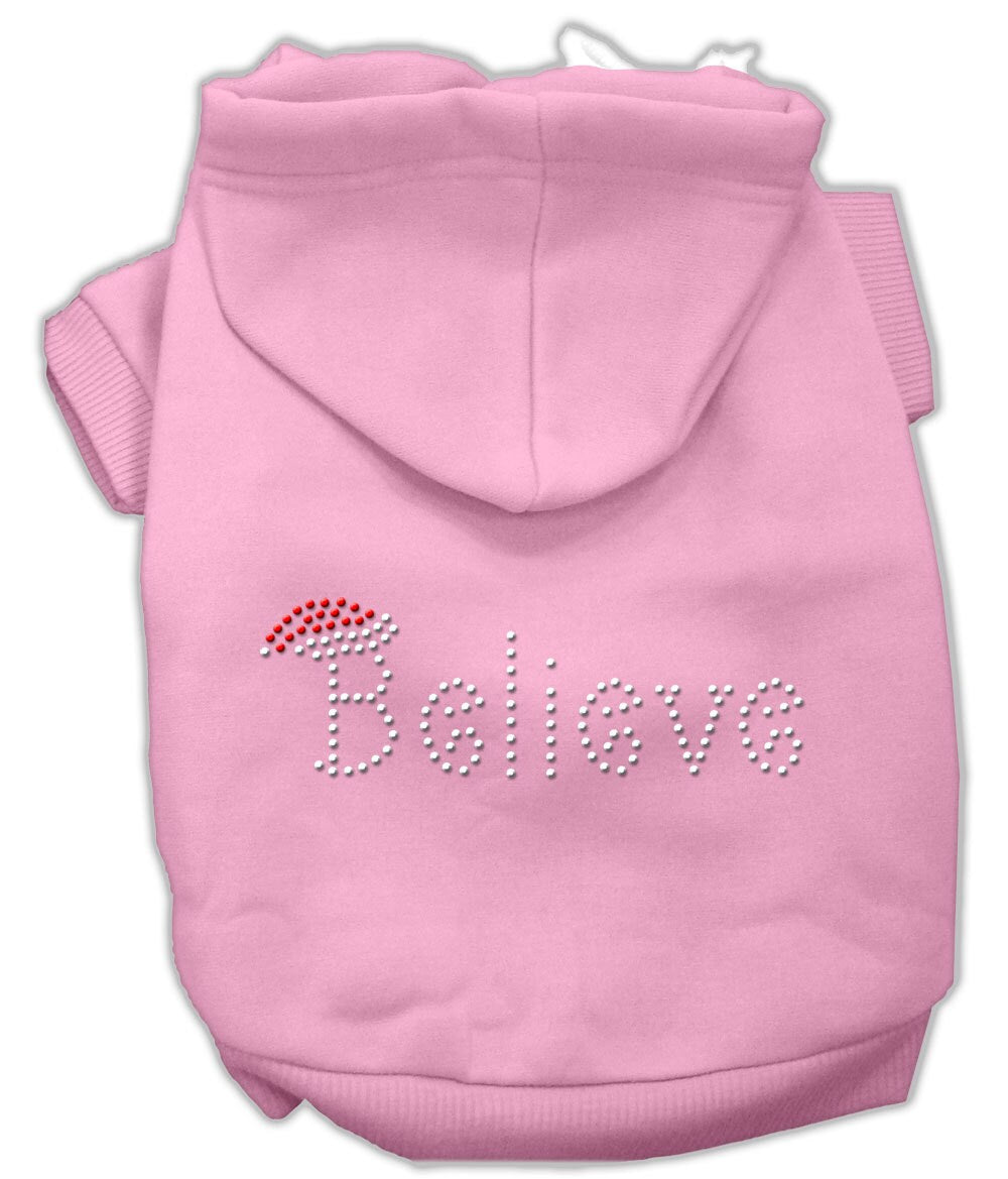 Christmas Pet Dog & Cat Hoodie Rhinestone, "Believe"-4