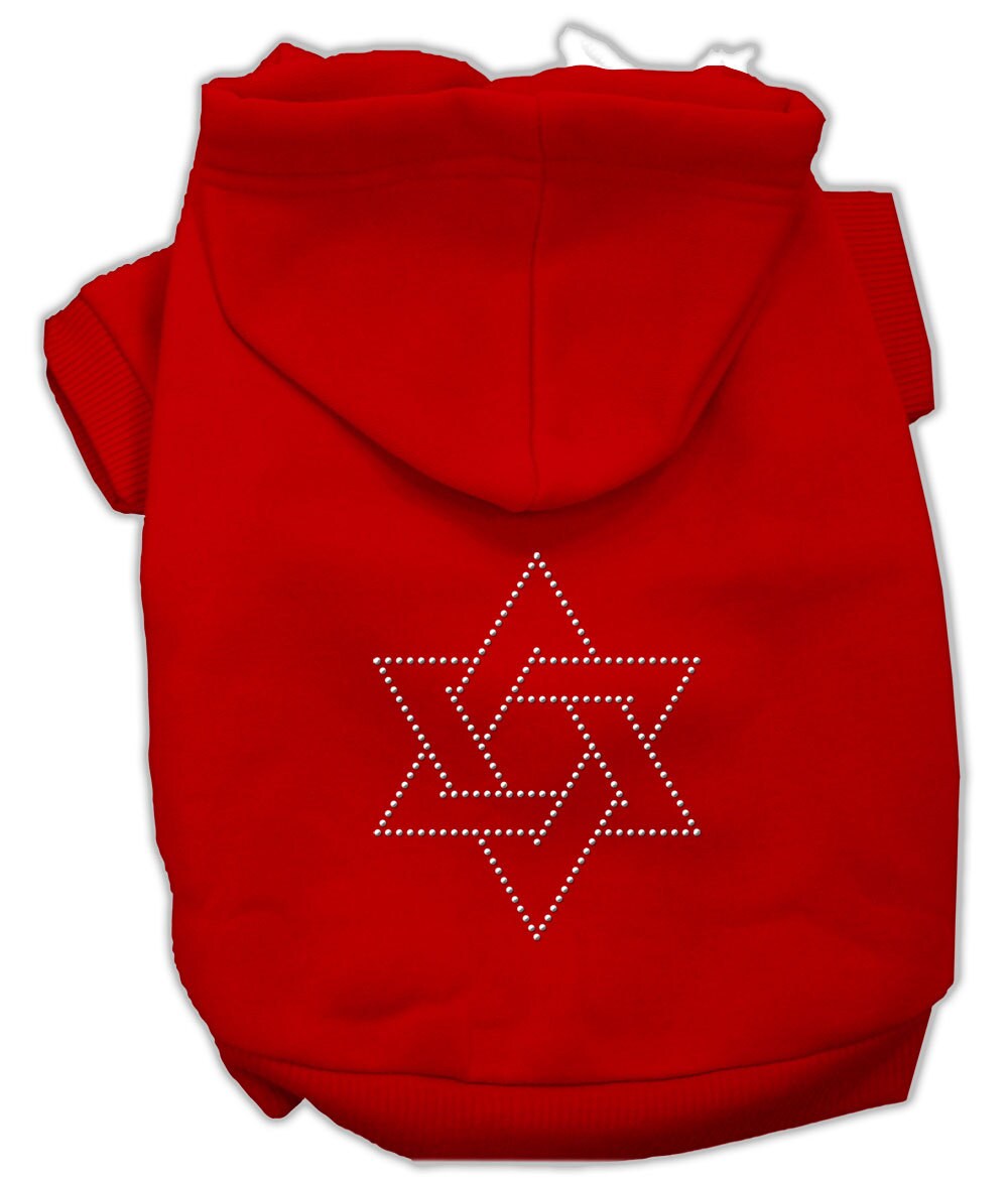 Hanukkah Pet, Dog & Cat Hoodie Rhinestone, "Star Of David"-4