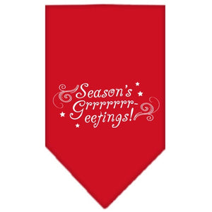 Christmas Pet and Dog Bandana Screen Printed, "Season's Greetings"-1