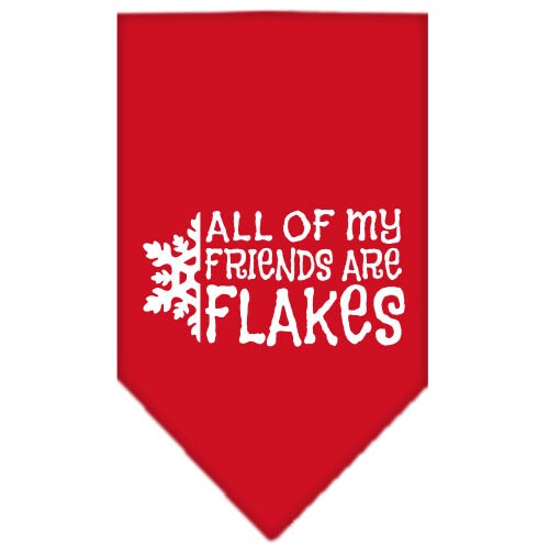 Christmas Pet and Dog Bandana Screen Printed, "All Of My Friends Are Flakes"-1