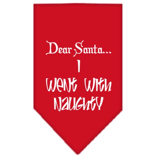 Christmas Pet and Dog Bandana Screen Printed, "Dear Santa... I Went With Naughty"-0