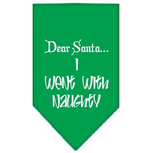 Christmas Pet and Dog Bandana Screen Printed, "Dear Santa... I Went With Naughty"-1