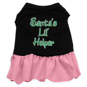 Christmas Pet Dog & Cat Dress Screen Printed, "Santa's Lil Helper"-3