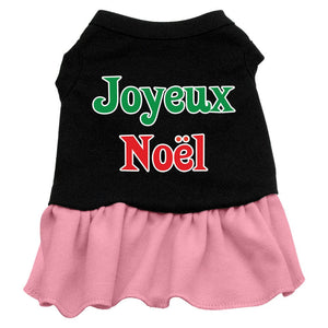 Christmas Pet Dog & Cat Dress Screen Printed, "Joyeux Noel"-3