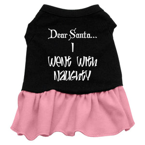 Christmas Pet Dog & Cat Dress Screen Printed, "Dear Santa, I Went With Naughty"-3