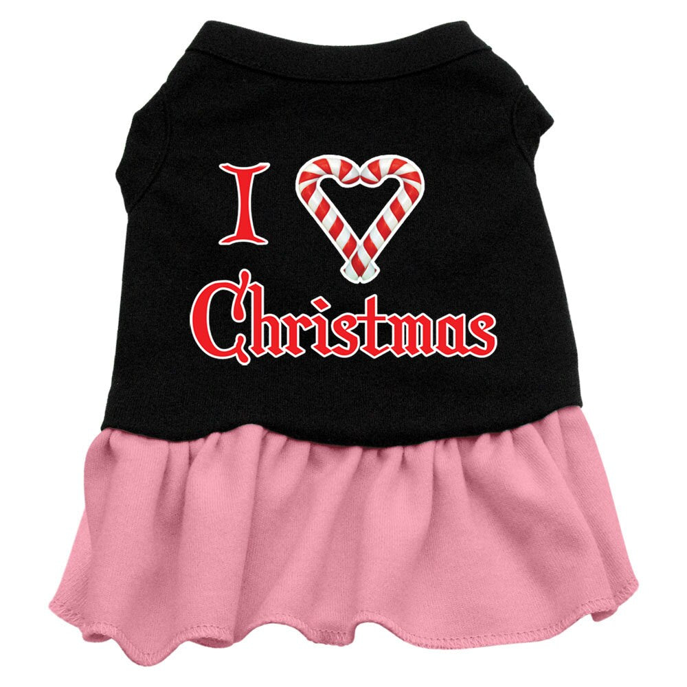 Christmas Pet Dog & Cat Dress Screen Printed, "I Love Christmas"-3