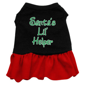 Christmas Pet Dog & Cat Dress Screen Printed, "Santa's Lil Helper"-2