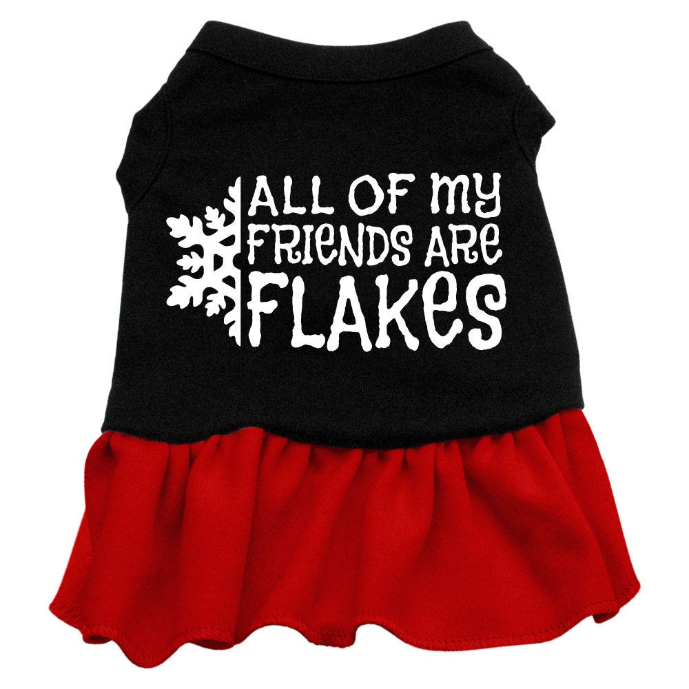 Christmas Pet Dog & Cat Dress Screen Printed, "All Of My Friends Are Flakes"-2