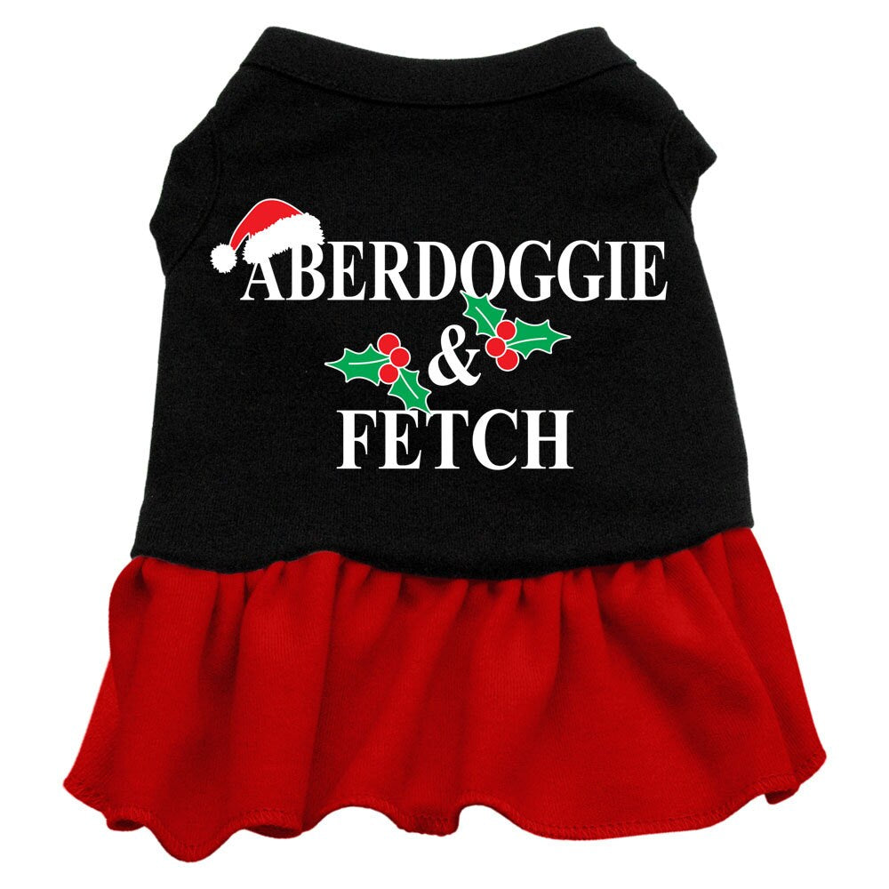 Christmas Pet Dog & Cat Dress Screen Printed, "Aberdoggie Christmas"-3